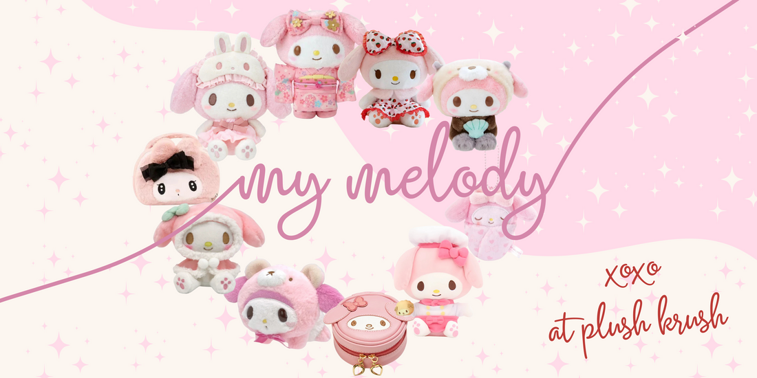 Our collection includes My Melody plushies in various sizes and designs, each showcasing her signature sweet look. With pastel hues and playful patterns, we also offer bags that are both fashionable and practical for daily adventures