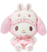Sanrio's sweetheart favorite, My Melody, is stylishly ready for bed! The Bow Pajamas + Bunny Sleep Mask My Melody Plushie features a pink center bow, ruffled nightie, and an attached bunny-shaped sleep mask. Soft fabrics make this huggable plush perfect for nighttime snuggles.
A comforting friend perfect for winding down. A nice pairing if you're assembling a spa-day gift basket. A solid addition to any plushie or My Melody collection. Relax with the calming colors, friendly, embroidered face and just gen