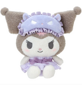 Sanrio's feisty favorite, Kuromi, is stylishly ready for bed! The Bow Pajamas + Mascot Sleep Mask Kuromi Plushie features a sweet center bow, ruffled nightie and an attached tapir-shaped sleep mask (It's Baku!) Soft fabrics make this huggable plush perfect for nighttime snuggles.
A comforting friend perfect for winding down. A nice pairing if you're assembling a spa-day gift basket. A solid addition to any plushie or Kuromi collection. Relax with the calming colors, friendly, embroidered face and just gen