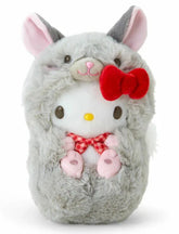 Hello Kitty is dressed as an adorable chinchilla, combining her classic charm with the fluffiness of this woodland animal for an irresistibly cute look. Hello Kitty’s signature red bow peeks out from her chinchilla hood, with embroidered eyes and a sweet smile.
This Chinchilla Hello Kitty Woodland Plushie is a delightful blend of Hello Kitty’s timeless appeal and the cozy, playful spirit of a woodland chinchilla. It’s a must-have addition to any collection or as the perfect gift for animal, Sanrio fan.