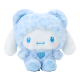 Add a bold but adorable touch to your plush collection with the Cinnamoroll Blue Leopard with Glitter Jelly Heart Plushie! This unique version of Cinnamoroll features a trendy blue leopard print pattern, making it both stylish and cuddly, and a sweet embroidered heart on its belly adds an extra dash of irresistible cuteness.
Cinnamoroll’s signature floppy ears and embroidered facial features, including big, bright eyes and a cute smile paired with the heart on his belly sends extra sweet love out to the w