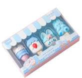 Soft pastels, sweets, and bunnies combine to make this Darling Dessert Bunny Erasers Set spectacular. Popsicles and ice cream cones topped with rabbit ears make erasing a delight. What a thoughtful little gift for that sweet tooth friend or family member of yours. The student, worker or artist who likes to sketch and erase with a smile in kawaii style will love this.