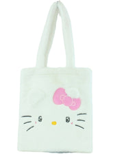 Sanrio’s soft Hello Kitty Fuzzy Feelings Tote Bag is functional and stylish. With a pair of sparkling chibi heart eyes and signature pink bow, plus sweet embroidered whiskers. Show your plush love while on the move.