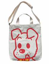 A fabulous mix of Japanese manga and American pop art styles, Japanese illustrator Osamu Harada created some of the most iconic kawaii designs of the 1980s. These Japanese Pop Art Dog Face Tote Bag by Osamu Goods feature his wholesome but edgy designs in a fabulous larger sized canvas tote with silkscreened happy dog face, one of his most famous iconic designs.
