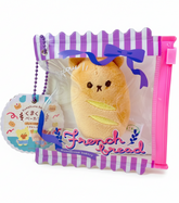 Say hello to the cutest little snack to carry your essentials! This unique Kuma Bakery Bear in a Bag Keychain French Baguette features a soft, squishy bear bread plushie tucked inside a charming purple-and-white striped mini wallet. The softness is like a mochi dessert and design is unmatched.