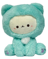 These cuddly Pastel Hooded Animal Plushies are perfect for snuggling at bedtime. Dressed in their soft pastel animal character onesies, they are great for display or for some cozy playtime. Their feet feature individually embroidered shapes making them even cuter with adorable attention to detail! Collect them all or give them as the most adorable gifts!
