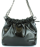Edge, class and shine meets everyday style with our Kuromi Black Metallic Ribbon Shoulder Bag! This limited edition bag features a stunning black metallic finish that and is adorned with elegant ribbon details and an adorable Kuromi charm. The practical drawstring cinch closure keeps your belongings secure while maintaining easy access. Perfectly sized for daily essentials and featuring a comfortable shoulder strap, this bag combines functionality with kawaii flair.
