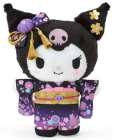Celebrate Japanese tradition and Kuromi's edgy elegance with this breathtaking plushie! Dressed in a beautifully detailed purple kimono, Kuromi embodies elegance with her bow turned into an antique-style, golden flowers, and intricate floral patterns.
Kuromi wears a luxurious kimono adorned with delicate floral patterns, highlighting traditional Japanese aesthetics. Her outfit is complete with a matching obi sash and accent bow.
This absolutely gorgeous and unique plushie is the perfect addition to any Sa