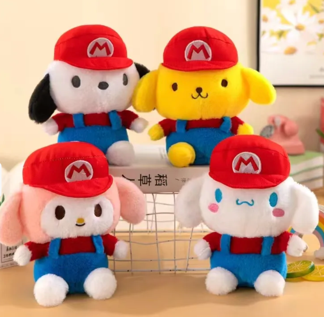 Mario Brothers x Sanrio Mash up Plushies Nintendo Super Gamer Kawai