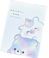‘Motchiri’ means ‘fluffy’ in Japanese! These Motchiri Baby Unicorn Kawaii Mini Notepads feature two different designs, printed in full color. Quality binding, yet easy tear-out sheets.  A clear plastic cover protects the notes from creases and accidental scribbles.