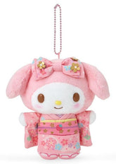 Celebrate Japanese tradition and My Melody's timeless sweetness with this luxurious plush keychain! Dressed in a beautifully detailed pink floral kimono, My Melody embodies sophistication with her antique-style bow, golden flowers, and intricate floral patterns. Her outfit is complete with a matching obi sash.
This absolutely gorgeous and unique piece is the perfect addition to any Sanrio collection and a delightful way to bring a piece of Japanese culture into your style. Perfect for fans of My