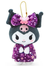 Suppose you miss the beauty of spring and the lovely fragrance of cherry blossoms. Have it forever with the Purple Sakura Flower Kuromi Kimono Plush keychain, an enchanting mix of traditional Japanese elegance and kawaii charm. This mascot keychain is made from soft, huggable material, which is perfect for adding a cute touch to your on the go vibe.
Kuromi looks ever so classy in her detailed kimono and lovely purple bow making her as sweet as a flower. The elegent purple color and delicate sakura motifs