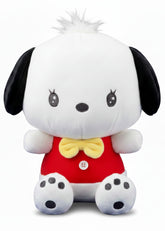 Straight outta the 60s groove era comes our Retro Mood Pochacco Plushie! This adorable plush features Pochacco in an amazing retro outfit of stylin' groovy red vest and a vibrant yellow bow tie that captures the style and spirit of the 1960s. An adorable button right at on his bellow blasts the cuteness factor to infinity!