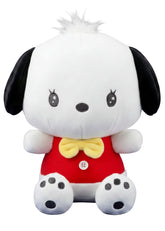 Straight outta the 60s groove era comes our Retro Mood Pochacco Plushie! This adorable plush features Pochacco in an amazing retro outfit of stylin' groovy red vest and a vibrant yellow bow tie that captures the style and spirit of the 1960s. An adorable button right at on his bellow blasts the cuteness factor to infinity!