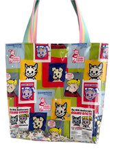 A fabulous mix of Japanese manga and American pop art styles, Japanese illustrator Osamu Goods created some of the most iconic kawaii designs of the 1980s. These Retro Radiance Star Confetti Tote Bags by Osamu Harada feature his wholesome but edgy designs in easy to clean laminated cotton, with unexpected coordinating fabric lining, pastel handles, and a blast of happy star-shaped confetti to top off all this fabulous radiance!