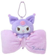 Classic Sanrio characters are featured as their adorable selves, plush style, at the center of a cutie pie bow. The embroidered character name really elevates this Big Bow Kuromi Plush Keychain