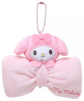 Classic Sanrio characters are featured as their adorable selves, plush style, at the center of a cutie pie bow. The embroidered character name really elevates this Big Bow My Melody Plush Keychain