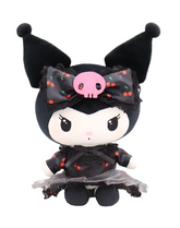 This incredibly unique black dress, embellished with a playful cherry print, reflects Kuromi's fun side and her penchant for adding a her own unique twist to things! An amazing plushie with real personality, the Black Cherry Bomb Kuromi Plushie piece makes the perfect gift for the serious collector and for the discerning child alike.