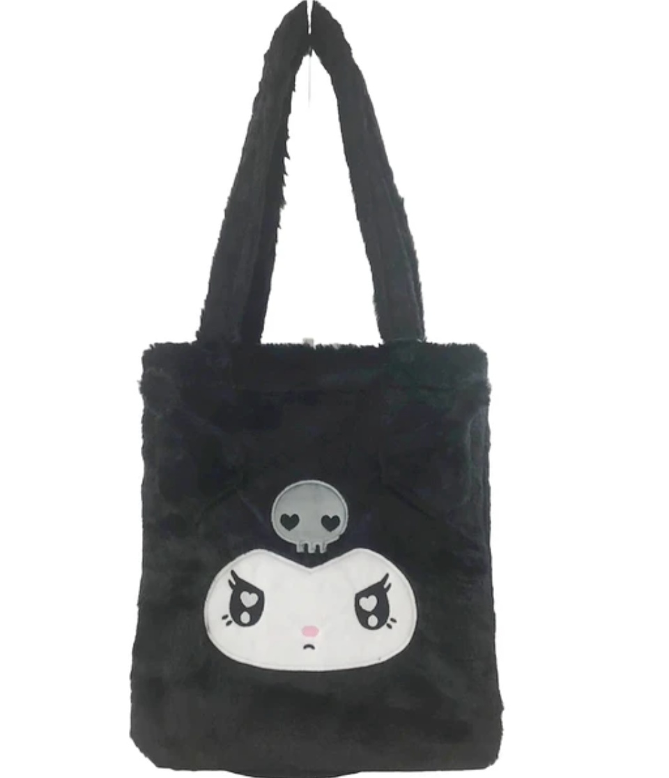 Kuromi Fuzzy Feelings Tote Bag – Plush Krush Kuromi Fuzzy Feelings Tote Bag – Plush Krush