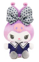 Our Sailor Girl Kuromi Plushie features Kuromi in a navy blue and lavender sailor outfit, with tie-dye inspired purples and pinks, and of course Kuromi's signature big bow in a cute coordinating polka dot print!
This limited edition plushie from Sanrio is imported from Japan, and a must for anyone who adores the fabulous Kuromi and her unique style and attitude!