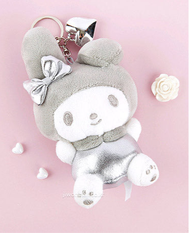 Silver Glam My Melody Plush Keychain – Plush Krush Silver Glam My Melody Plush Keychain – Plush Krush