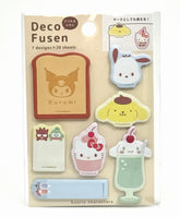 Snack Time Sanrio Sticky Notes Deco Fusen Set