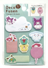 Check out this charming Fun-Themed Sanrio Sticky Note Set, a delightful addition to your stationery collection that combines functionality with a feast of adorable Sanrio characters! The Sanrio Sticky Note Deco Fusen Set, is designed to bring a touch of cuteness and organization to your workspace, school project, or to home life.