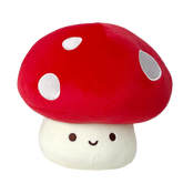 The whimsical Smiling Mushroom Plushie Gang! A vibrant array of adorable fungi companions that will add a pop of color and cheer to any space! Each plush in this collection is lovingly crafted with soft, huggable materials and comes in a variety of bright and playful colors.