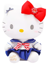 Set sail on a sea of cuteness with our Smooth Sailing Hello Kitty Plushies! These adorable plush toys feature Hello Kitty dressed in a charming sailor outfit, complete with a classic navy blue and white dress with red and white striped ribbon, and a cute little anchor embroidered in her signature red bow.
Crafted from soft, high-quality materials, these plushies are perfect for cuddling and make a delightful addition to any Hello Kitty collection. Whether you're a fan of nautical adventures or simply love