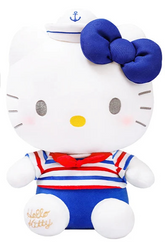 Set sail on a sea of cuteness with our Smooth Sailing Hello Kitty Plushies! These adorable plush toys feature Hello Kitty dressed in a charming sailor outfit, complete with a classic navy blue, red, and white striped top, blue trousers, and a jaunty sailor hat with a cute little embroidered anchor.
Crafted from soft, high-quality materials, these plushies are perfect for cuddling and make a delightful addition to any Hello Kitty collection. Whether you're a fan of nautical adventures or simply love Hello K