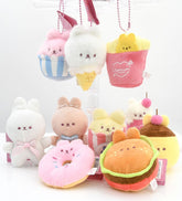 Retro Kawaii Diner Bunny Keychains