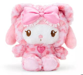 The My Melody Pink Leopard with Glitter Jelly Heart Plushie is a sweet and stylish twist on this Sanrio character's usual happy sweetness. My Melody’s kind eyes and sweet smile, plus a playful glittery heart detail that adds an extra sparkle makes this a stand out gift or piece to any plushie, Sanrio, or My Melody collection.
The pink leopard print gives this plush a trendy, fun vibe, while the glitter jelly heart adds a bit of shimmer to make My Melody’s sweet look even more special!