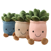 Our Succulent Potted Plant Plushies will delight with their soft, fluffy foliage, their warm, joyful smiles and their fun, floppy legs. We promise these perfectly pleasant plants will melt even the heaviest of hearts !