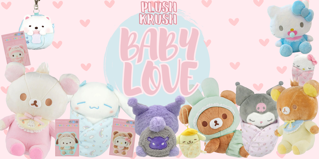 Our baby-themed plushies and keychains collection at Plush Krush brings together the comforting cuteness of beloved Sanrio, San-X, and other kawaii characters in an irresistibly adorable format. 