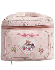 Mikko Illustrations Vintage Pink Floral Travel Makeup Bag