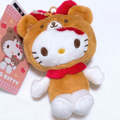 Hello Kitty Tiny Chum Teddy Bear Plush Keychain