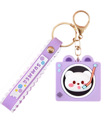 Oh, this bear has definitely got that on vinyl! Music lovers, if you like purple, lace, records, turntables, kawaii little teddy bears and finding your keys easily, then this keychain was made for you!  The Musical Festival Bear Record Lavender Turntable Keychain has a dainty, urban look. Attach it to your keys, backpack or bag for a dash of cute and a sprinkle of hip.