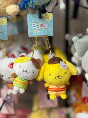 Pompompurin & Muffin Jinbei Style Romper Magnetic Plush Keychain Set