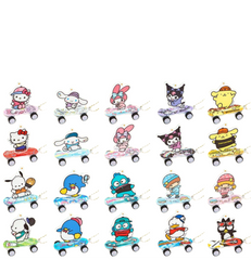 Sanrio Characters Skateboarding Acrylic Charm Blind Box