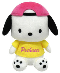 Step back in time with our RARE 90s Style Throwback Retro Pochacco Plushie! This exclusive vintage-inspired version of Sanrio's sporty pup captures the iconic aesthetic of 90s kawaii culture. Featuring Pochacco in his classic sporty style with retro style backwards pink cap and yellow t-shirt with his name embroidered across it, this rare collector's piece brings back all the nostalgic feels while maintaining his playful charm. Each detail has been carefully crafted to honor the golden age of Sanrio.