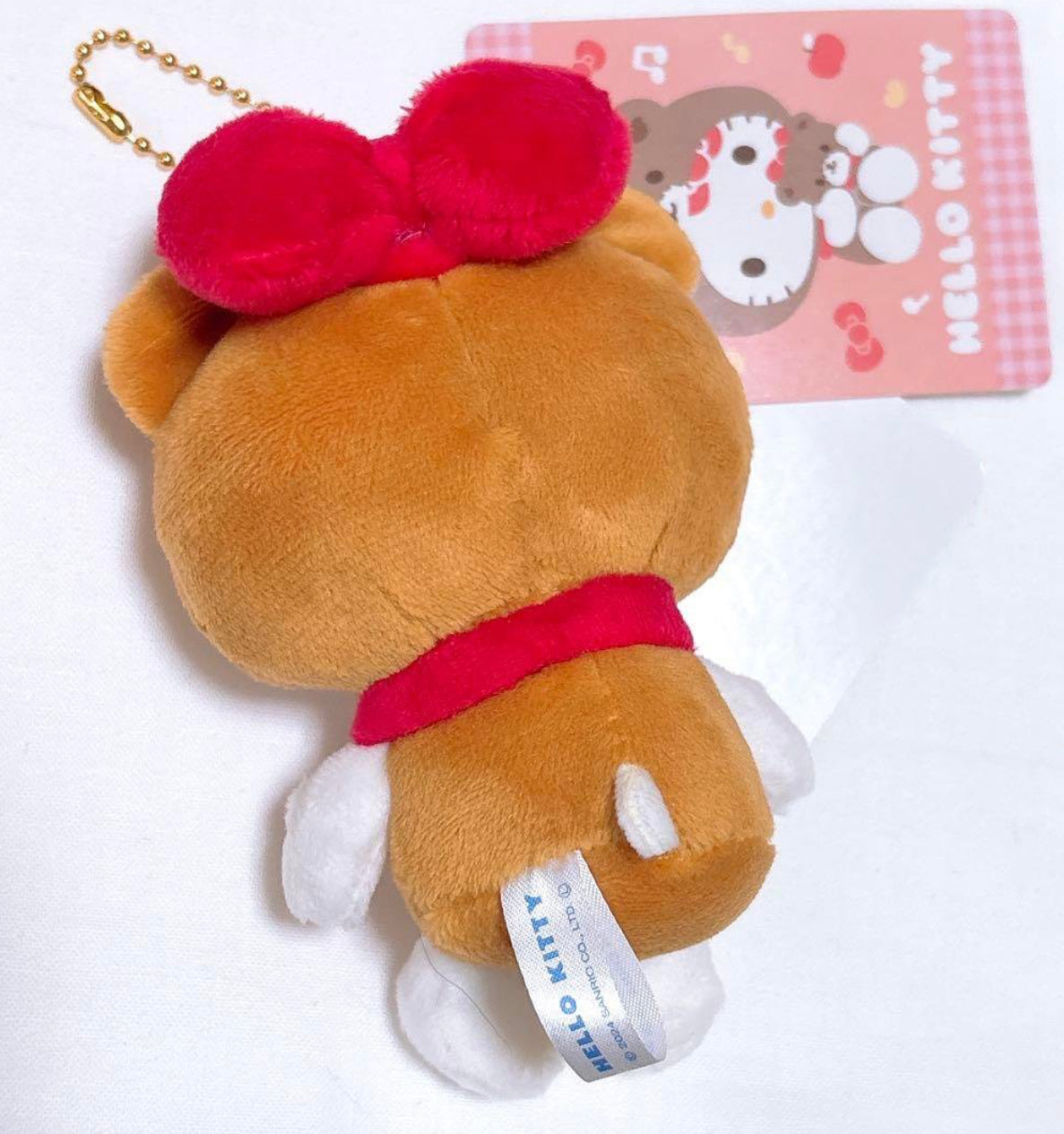 Hello Kitty Tiny Chum Teddy Bear Plush Keychain