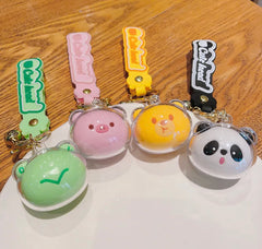 Each Animal Cutie Head Kawaii keychain features cute animal heads with sweet expressions, and includes a small bell charm that jingles with movement, adding an extra layer of cuteness and charm.