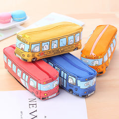 the Animal School Bus Canvas Pencil Case. One thing that's definitely going on is your pencils, pens, erasers and other items are being stored in style.&nbsp;  Reach for this adorable, large capacity pouch when you're ready to sketch, study, work or all of the above. Use it to store other things, too, like cosmetics and even small snacks.