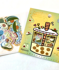 These amazing Avocado Boba Kawaii Flake Sticker Bags can add personality to any notes, letters, planners, and more! Get creative and mix and match multiple stickers to create unique new stories. Perfect for all ages especially or high school and college!