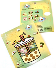 These amazing Avocado Boba Kawaii Flake Sticker Bags can add personality to any notes, letters, planners, and more! Get creative and mix and match multiple stickers to create unique new stories. Perfect for all ages especially or high school and college!