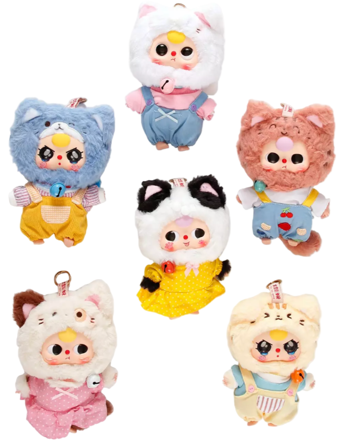 Baby Three Kitten Wardrobe Series Plush Keychain Blind Box