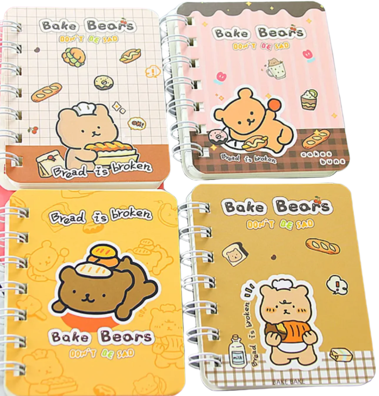 This Baking Bears Mini Spiral Notepad Set is a delightful companion for jotting down recipes, notes, or doodles on the go. Its sweet design features adorable happy pandas and cute phrases on the notebook cover, beary cute!