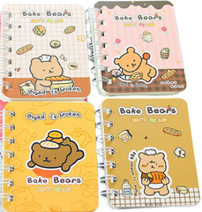 This Baking Bears Mini Spiral Notepad Set is a delightful companion for jotting down recipes, notes, or doodles on the go. Its sweet design features adorable happy pandas and cute phrases on the notebook cover, beary cute!