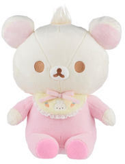 As if Rilakkuma didn't already capture all of our hearts, we now get to cuddle up with his best pal, Korilakkuma, in an ultra-soft and adorable Big Baby Korilakkuma Pajama Onesie Plushie! This plush toy features Korilakkuma dressed in a cozy, pastel pink pajama onesie, complete with a cute yellow bib with an embroidered bunny on it, perfect for nap time and hugs.&nbsp;