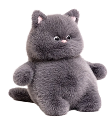  Let the biggie plushy chubby bubby kitty catness flow hard. Enjoy the pink ears and nose, jutting belly and round eyes on this quality Big Chubb Grey Cat Plushie Stuffed Animal